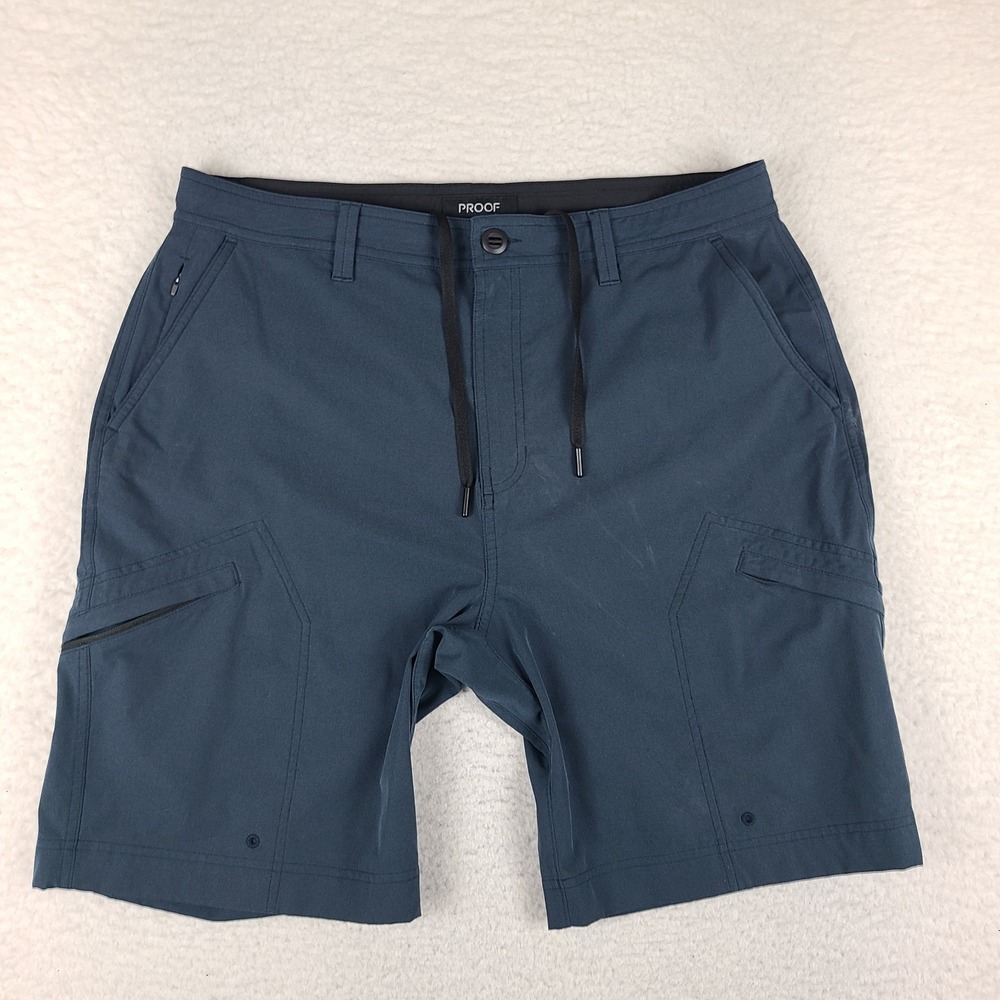 PROOF Shorts Mens 34 Blue 9" Inseam Hybrid Chino Performance Golf *